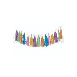Guirnalda de pompones colores pastel 1 pz