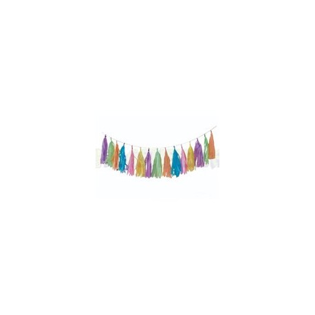 Guirnalda de pompones colores pastel 1 pz