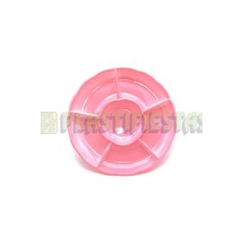 Charola redonda 5 divisiones Rosa bebe 1pz