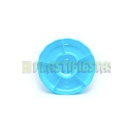 Charola redonda 5 divisiones Azul Cielo 1pz