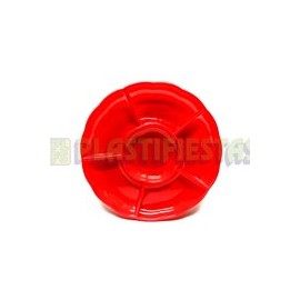 Charola redonda 5 divisiones Rojo 1pz