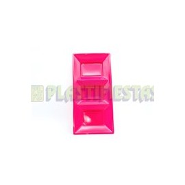 Charola rectangular 3 divisiones Magenta 1 pz
