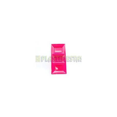 Charola rectangular 3 divisiones Magenta 1 pz