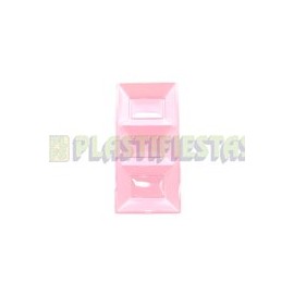 Charola rectangular 3 divisiones Rosa Bebe 1 pz