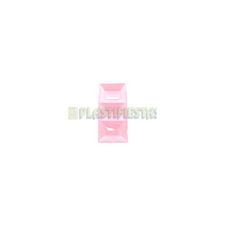 Charola rectangular 3 divisiones Rosa Bebe 1 pz
