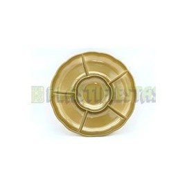 Charola redonda 5 divisiones Dorado 1pz