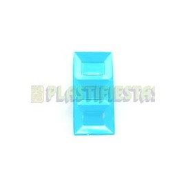 Charola rectangular 3 divisiones Azul cielo 1 pz