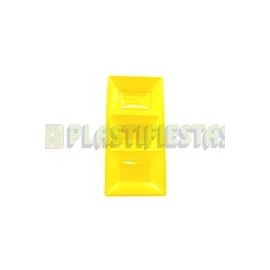 Charola rectangular 3 divisiones Amarillo 1 pz