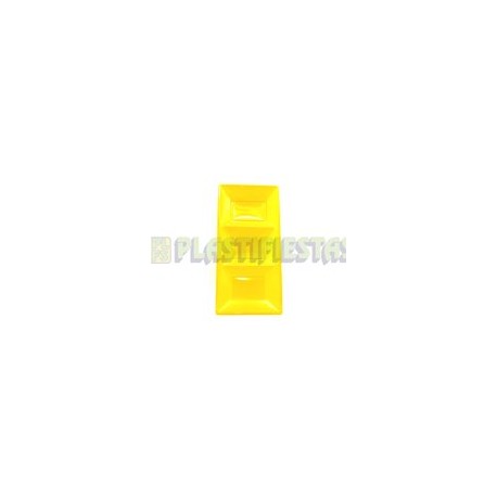 Charola rectangular 3 divisiones Amarillo 1 pz