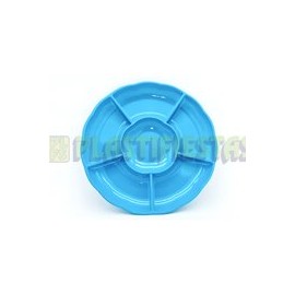 Charola redonda 5 divisiones Azul caribe 1pz
