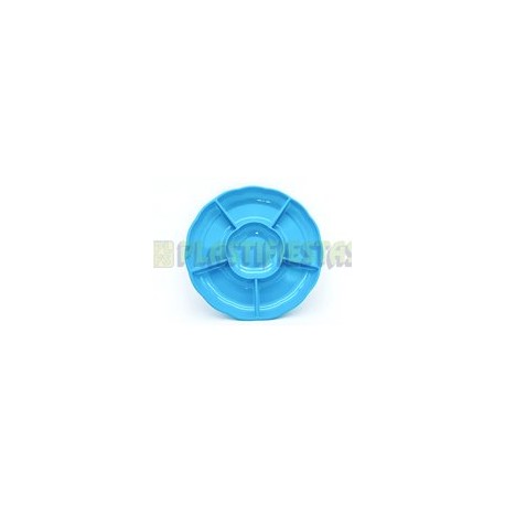 Charola redonda 5 divisiones Azul caribe 1pz