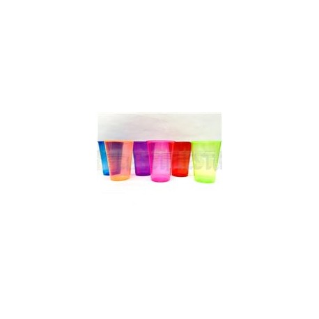 Vaso de plástico 8 oz neón Surtido 24 pz