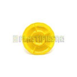 Charola redonda 5 divisiones amarilla 1pz