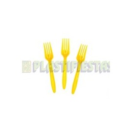 Tenedor Amarillo 20 pz