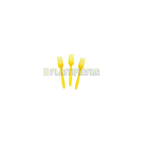 Tenedor Amarillo 20 pz