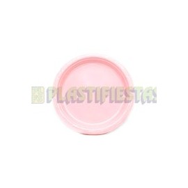 Plato de plástico redondo 7" Rosa 20 pz