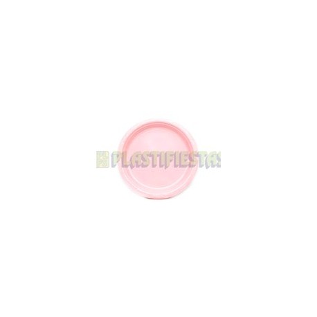 Plato de plástico redondo 7" Rosa 20 pz