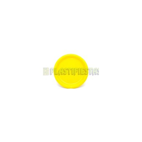 Plato de plástico redondo 9" Amarillo 20pz