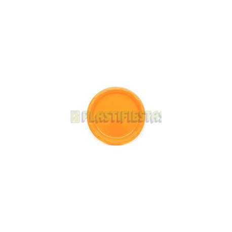 Plato de plástico redondo 9" naranja 20 pz