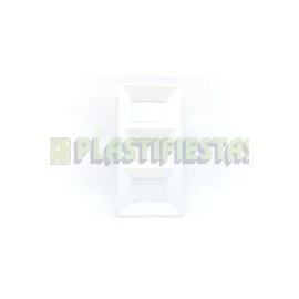 Charola rectangular 3 divisiones Blanca 1 pz