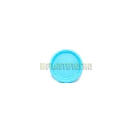 Plato de plástico redondo 7" Azul Cielo 20 pz