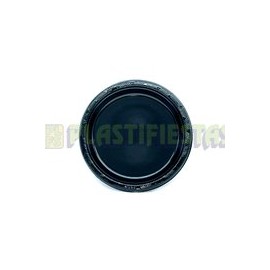 Plato de plástico redondo 7" Negro 20 pz