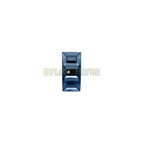 Charola rectangular 3 divisiones Negro 1 pz