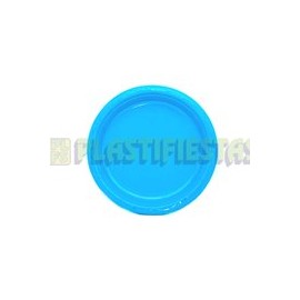 Plato de plástico redondo 7" Azul caribe 20 pz