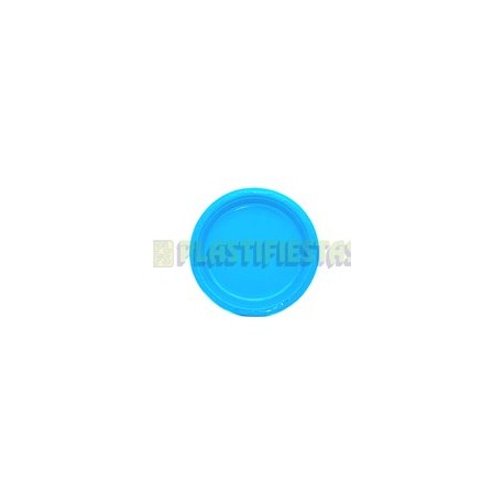 Plato de plástico redondo 7" Azul caribe 20 pz