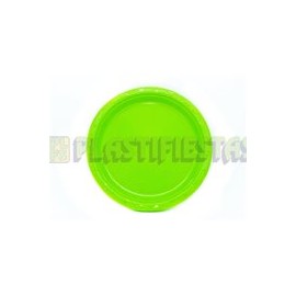 Plato de plástico redondo 7" Verde kiwi 20 pz