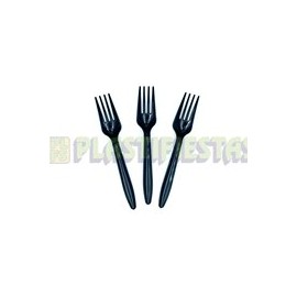 Tenedor Negro 20 pz