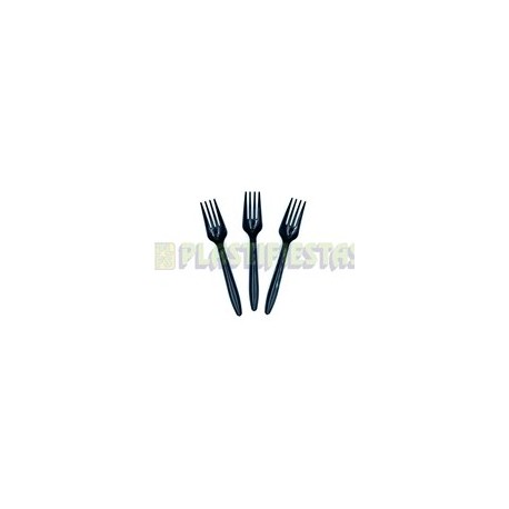 Tenedor Negro 20 pz