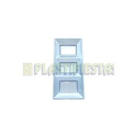 Charola rectangular 3 divisiones Plata 1 pz