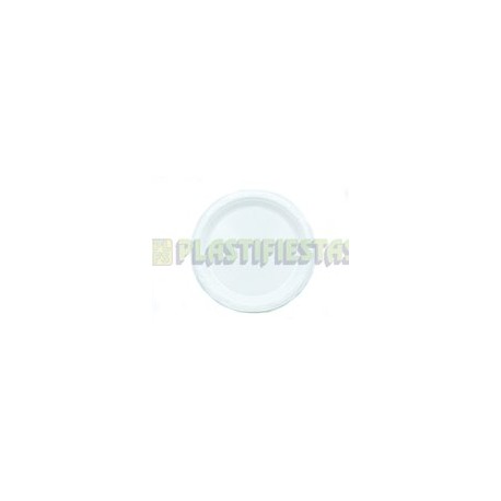 Plato de plástico redondo 9" Blanco 20 pz