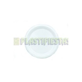 Plato de plástico redondo 7" Blanco 20 pz