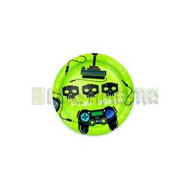 Plato pastelero Gamer Bday 8 pz