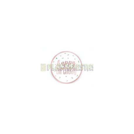 Plato fiesta Glitz Gris/Rosa 8 pz