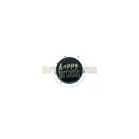 Plato fiesta Mtlc Hppy bday 8 pz