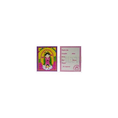 Invitación Virgencita 6 pz