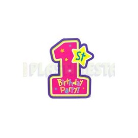 Invitación 1st cumpleaños niña 8 pz