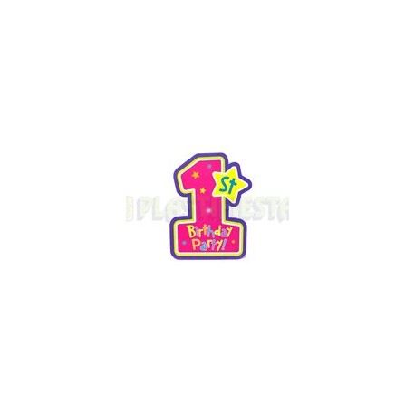 Invitación 1st cumpleaños niña 8 pz