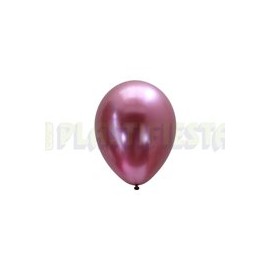 Globo de látex No. 12 cromado Rosa 10 pz