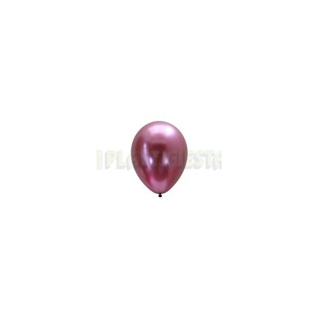 Globo de látex No. 12 cromado Rosa 10 pz