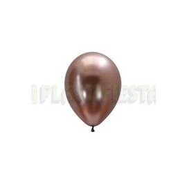 Globo de látex No. 12 cromado Oro rosado 10 pz