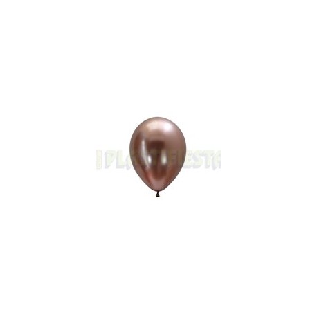 Globo de látex No. 12 cromado Oro rosado 10 pz