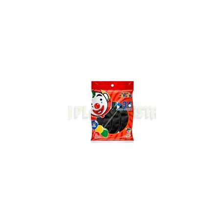 Globo de látex No. 36 sólido Negro 3 pz