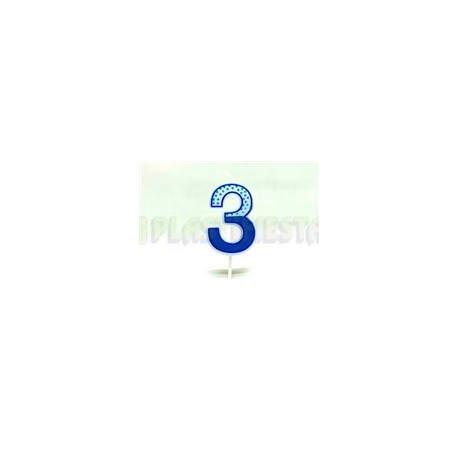 Vela palillo mini azul No. 3 1 pz