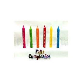Vela crayola Feliz cumpleaños con letrero 12 pz