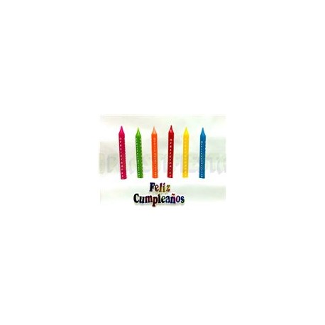 Vela crayola Feliz cumpleaños con letrero 12 pz