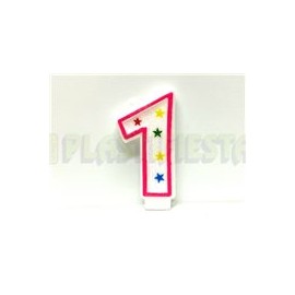 Vela estrellas rosa No. 1 1 pz